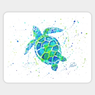 Sea Turtle with paint splats by Jan Marvin Sticker